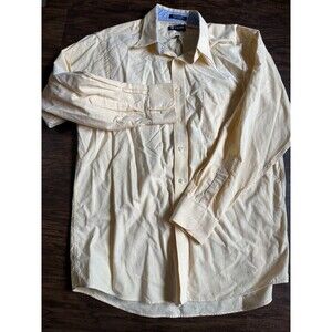 Chaps Men’s Long Sleeve Shirt Button Down Oxford Yellow Classic Fit 16-16.5